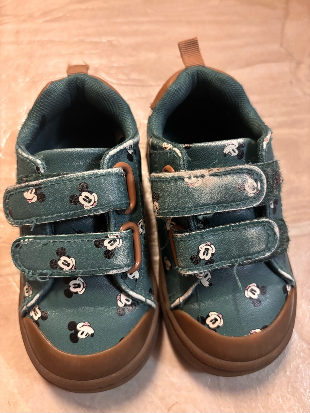 H&M Teal Mickey Mouse Velcro Kids Sneakers